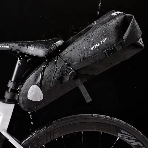 Wodoodporna torba rowerowa 10L | Sakwa bikepackingowa z odblaskami | Torba rowerowa pod siodełko |  BCB-004