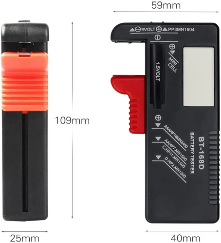 Cyfrowy woltomierz | Uniwersalny tester baterii i akumulatorków | | BT-168D-BLACK |Tester baterii