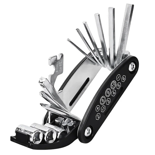 Zestaw narzędzi rowerowych 16w1 | Multitool z akcesoriami do naprawy dętki i opony | XBGJ-Multi