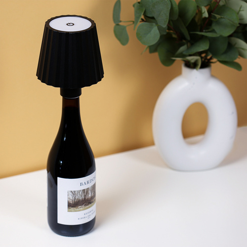 Lampka stołowa zakładana na butelkę | HJA47-BLACK| Lampka stołowa LED z wbudowanym akumulatorem