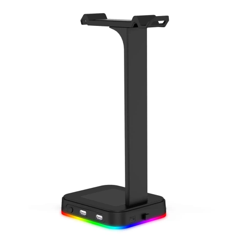 Podstawka pod słuchawki | stojak, hak, wieszak na słuchawki | podświetlenie RGB | HS-D9-BLACK