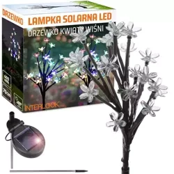 Kwiatek solarny | Ogrodowa lampa solarna LED Drzewko z kwiatkami | 70 cm, 600 mAh | FLD-07-C