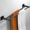 Wieszak na ręczniki | Uchwyt ścienny do łazienki | Drążek łazienkowy | MJR-60CM-2-BLACK