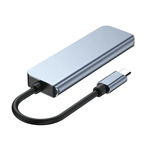 Rozdzielacz USB-C na 3x USB + kart SD + TF | adapter, rozgałęźnik typ C 5w1 | HUB