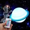 Lampka stołowa w kształcie Saturna | Lampka nocna z pilotem RGB | Lampka dziecięca zmieniająca kolor | XK-D13