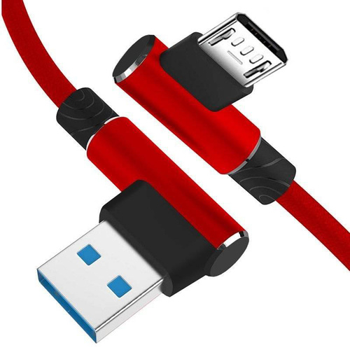 Micro-USB 1M | Kątowy kabel USB do ładowania telefonu | Quick Charge 3.0 2.4A | AM30