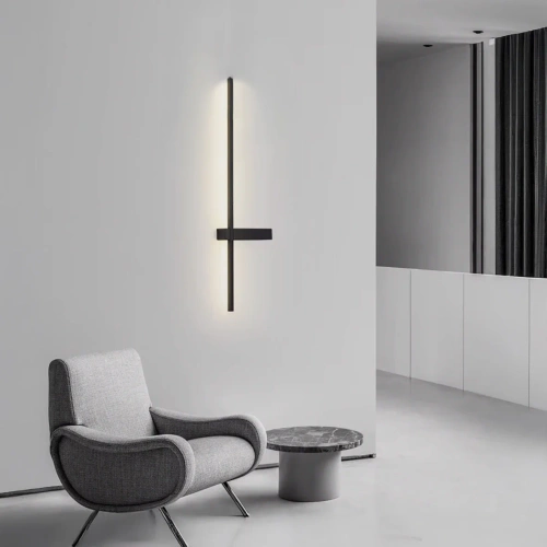Nowoczesny kinkiet LED | 60cm 10W | Czarna lampa ścienna z aluminium | Lampa LED o barwie 4000K | YG-W003
