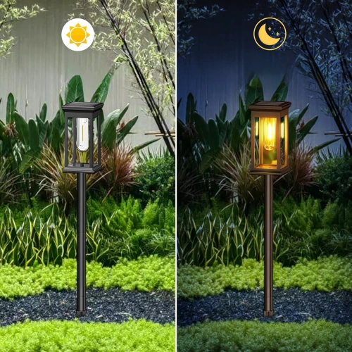 2x Ogrodowa lampka solarna LED | Wbiajny słupek 60 cm | HK-115A