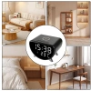 Inteligentny budzik LED z ładowarką Qi 15W, termometrem i 3 alarmami  | Zegarek USB do sypialni  | SZ07-15W-BR