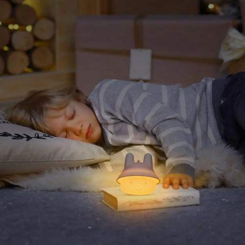 Silikonowa lampka nocna LED Króliczek | Przenośna lampka dziecięca 9 kolorów światła | JL-502