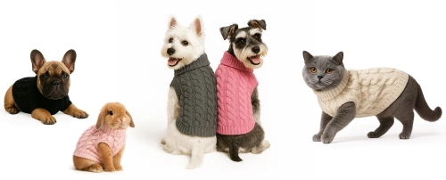 Miękki, elastyczny sweterek dla psa, kota L | Ciepły sweter z golfem na zimę | PET-014L-PINK