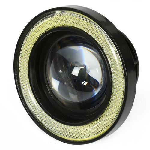 LED 640 | 2 szt - Komplet lamp przeciwmgielnych z wbudowanymi Ringami Angel Eyes LED DRL | okrągłe ø 64 mm