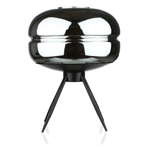 Stylowa lampka nocna z szklanym kloszem | Nowoczesna szklana lampka stołowa | BH-233-BLACK