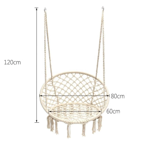 Fotel wiszący, krzesło brazylijskie, kosz, huśtawka, hamak | do 120 kg | DY-A003-BLUE