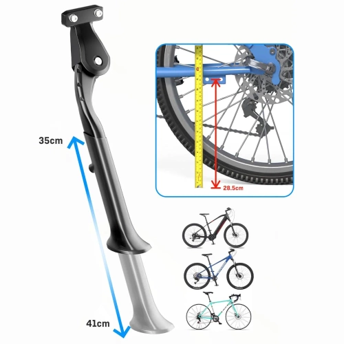 Wzmocniona podpórka rowerowa Pro+ do rowerów 24–29"  |  Stabilna stopka do e-bike, MTB i miejskich | Regulowana nóżka rowerowa | LGA-28