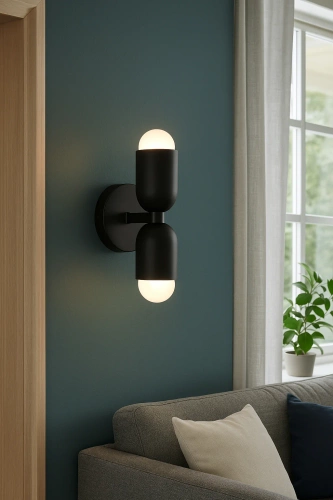 Stylowa lampa ścienna LED E27 | Designerski kinkiet do salonu lub sypialni | YG-W008-B+B