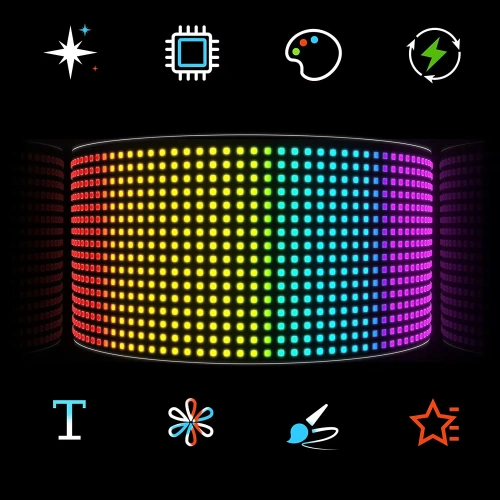 Programowalna tablica LED „Devil Eyes” 92 x 374 mm| Panel LED RGB do auta i ciężarówki | Personalizowane napisy i animacje | HRP-1664