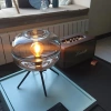 Stylowa lampka nocna z szklanym kloszem | Nowoczesna szklana lampka stołowa | BH-233-TS