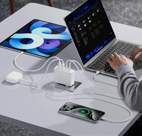 GAN | Ładowarka sieciowa 100W z portami USB 3.0 i USB-C