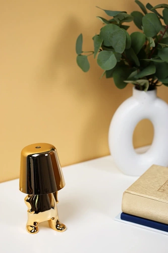 Lampa stołowa LED | Nowoczesna lampka nocna z wbudowanym akumulatorem oraz dotykową obsługą | HJA23-F-GOLD