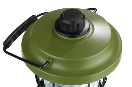 Lampka kempingowa LED w stylu retro z funkcją powerbanka | Płynna regulacja jasności i barwy | 3000mAh, 20-260lm, 5-120h, IPX6 | Zielona | MY-880