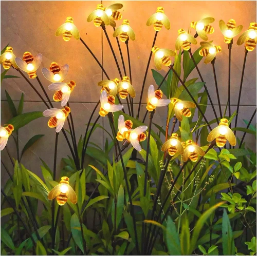 Ogrodowa lampa solarna LED pszczoły | 73cm, 600mAh | FLD-02-W