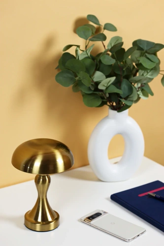 Lampka stołowa LED Grzybek | Bezprzewodowa lampka do hotelu, restauracji | Nocna lampka dotykowa | HJA24-A-GOLD
