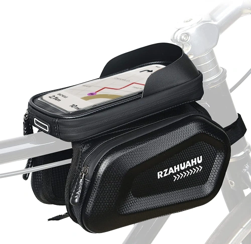 Torba na ramę rowerową | Dotykowe etui na telefon | Wodoszczelna sakwa rowerowa EVA | Organizer na rower 464-OPP