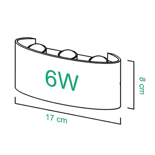 Lampa ogrodowa, kinkiet elewacyjny zewnętrzny LED | góra - dół | 6W, IP65 | BD-C041-6W