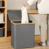 Kosz na pranie | Składany kosz na bieliznę | Materiałowy pojemnik na zabawki | Organizer na akcesoria | OCF-450-GREY