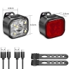 Zestaw lampek rowerowych USB LED przód + tył |  Wodoodporne oświetlenie rowerowe | BK-L325