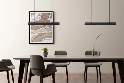 Nowoczesna prostokątna lampa wisząca | sterowanie pilotem | LED | czarna | SX41-60CM-24W-BK