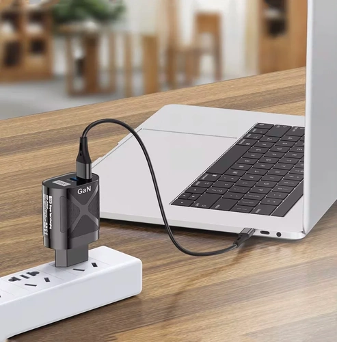 Szybka ładowarka sieciowa 65W z portami USB i PD 3.0 (USB-C) | BK-389-GAN