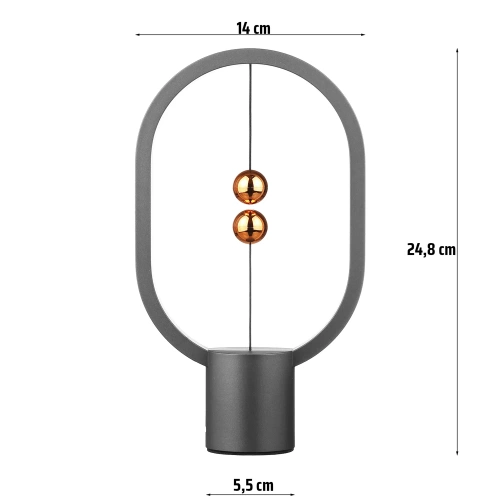 25 cm Bezprzewodowa lampka nocna | Balansująca lampka magnetyczna | MDL-H250-B