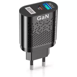 GAN | Szybka ładowarka sieciowa 65W z portami USB i PD 3.0 (USB-C)