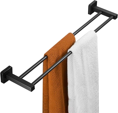 Wieszak na ręczniki | Uchwyt ścienny do łazienki | Drążek łazienkowy | MJR-60CM-2-BLACK