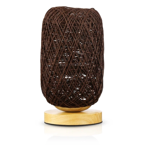 Rattanowa lampka nocna | Stylowa lampka stołowa | ZBD-C2314-BR