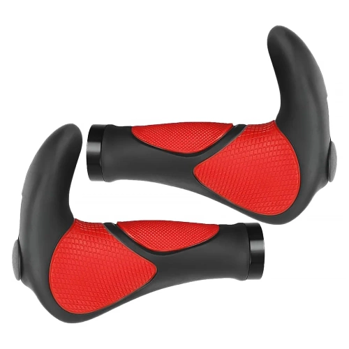 Chwyty rowerowe ergonomiczne z rogami | Antypoślizgowe uchwyty kierownicy | MTB, trekking | BHD-233