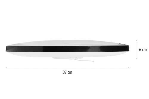 Czarny, okrągły plafon LED 24W | Niemrugający CCD panel natynkowy | RLB-C30W-B