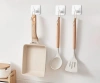 Biały haczyk na ubrania, ściereczki, ręczniki | Samoprzylepny uchwyt na akcesoria kuchenne | BXG-4PCS-WHITE