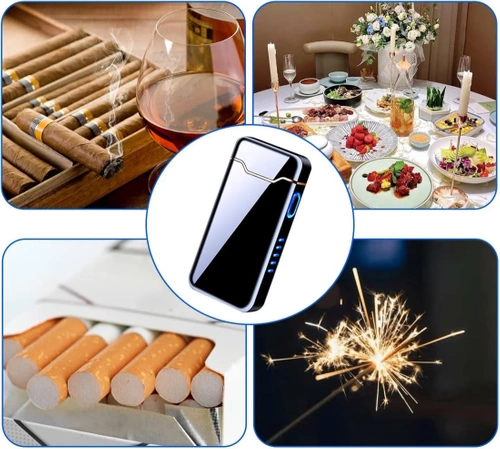 Nowoczesna zapalniczka plazmowa | Elektryczna zapalniczka ładowana przez USB | JL-818-BLACK