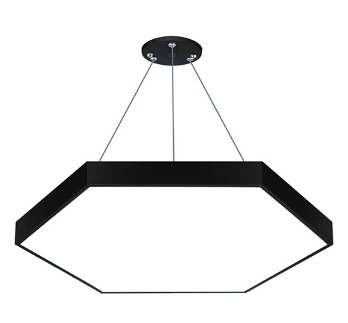 Lampa sufitowa wisząca LED 80W | heksagon pełny | aluminium | CCD niemrugająca | Φ80x6 | LPL-003