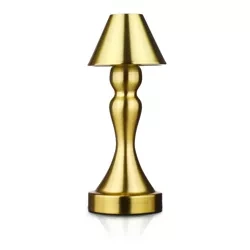 Lampa stołowa z wbudowanym akumulatorem | Lampa nocna z trzema barwami świecenia | Nastrojowa lampka do hotelu, restauracji | HJA12-A-GOLD