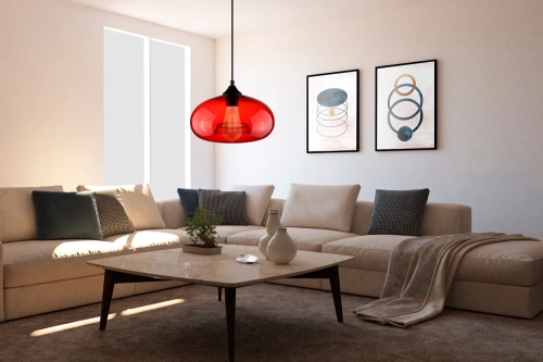 Nowoczesna szklana lampa wisząca | Czerwona | GB-D28-R