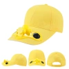 Czapka solarna z wiatrakiem | Czapka z daszkiem z wbudowanym wiatraczkiem | Czapka chłodząca | SFH-8934-YELLOW