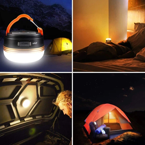 Lampka kempingowa LED, turystyczna latarka z magnesem i funkcją powerbank | 4 tryby świecenia, SOS, 1800mAh, 300lm, do 20h pracy | HWL-003