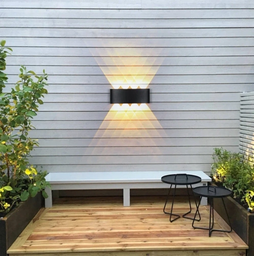 Lampa ogrodowa, kinkiet elewacyjny zewnętrzny LED | góra - dół | 6W, IP65 | BD-C041-6W