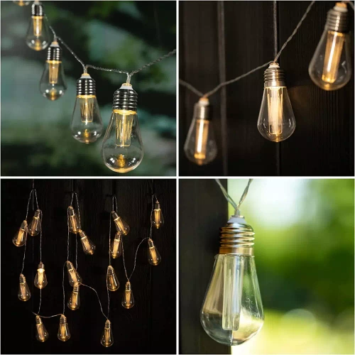 Girlanda solarna LED, lampa ogrodowa wbijana | 20 żarówek LED | 6 metrów | SDC-S20LED-6M