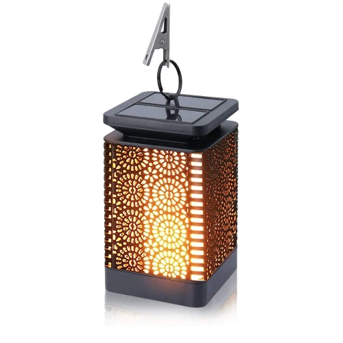Ogrodowa lampka solarna LED pochodnia lampion latarenka | 17cm 600mAh efekt płomienia | Lampa solarna - pochodnia stołowa SMF-12LED