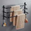Wieszak na ręczniki | Uchwyt ścienny do łazienki | Drążek łazienkowy | MJR-50CM-3-BLACK